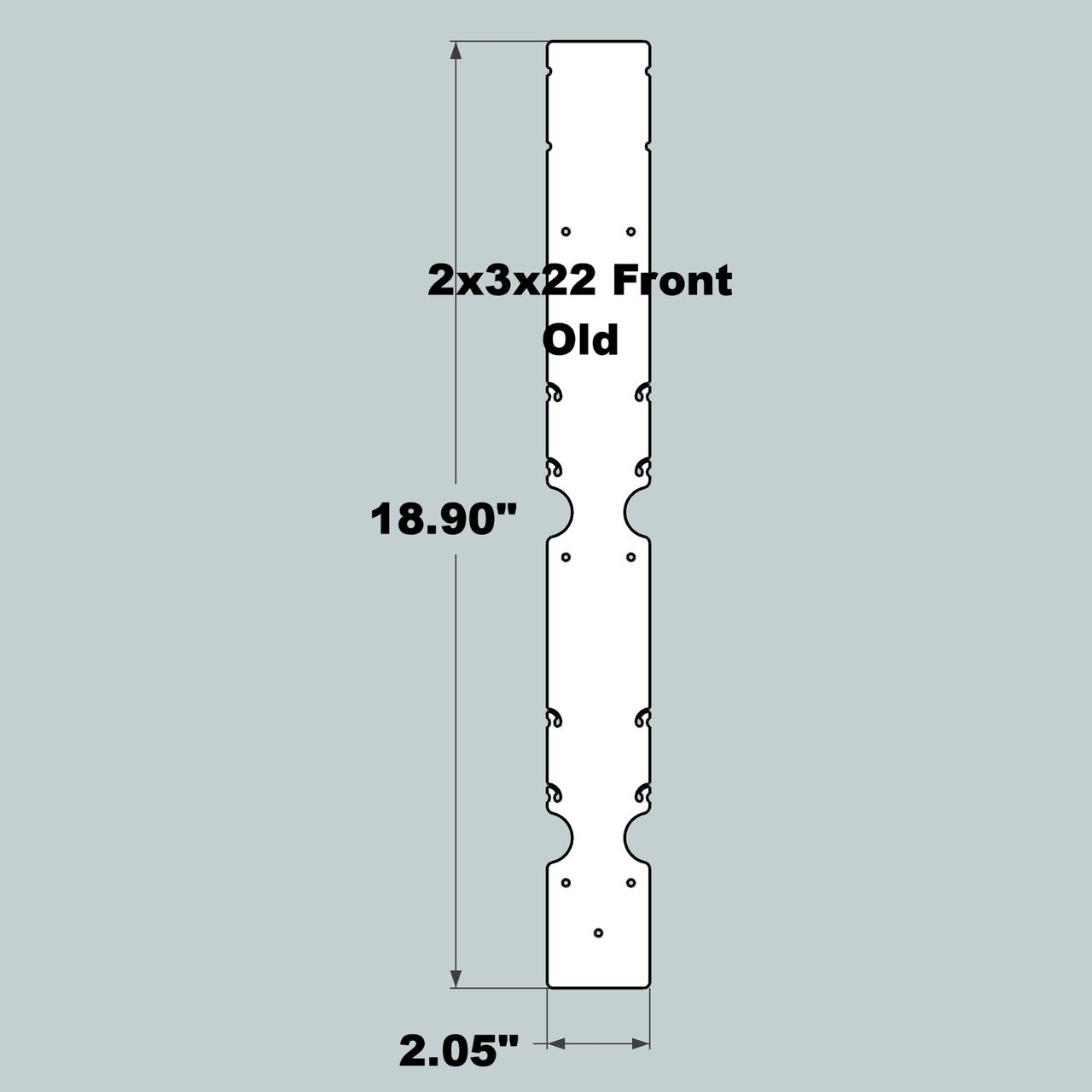 2x3x22 Replacement Old Style Front, Middle and Back