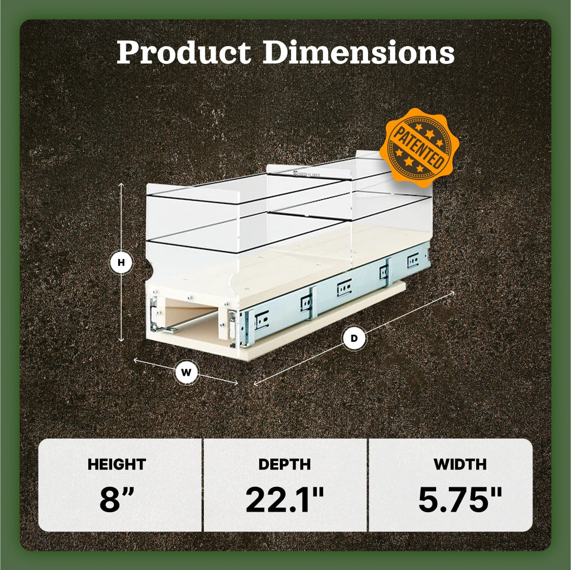 5x1x22 Storage Solution Drawer