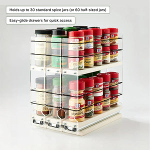 3 Drawers Each 2 Tiers - Unit Holds 30 Spices