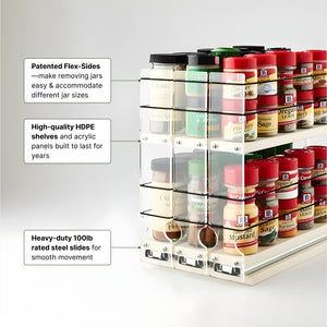 3 Drawers Each 2 Tiers - Unit Holds 30 Spices