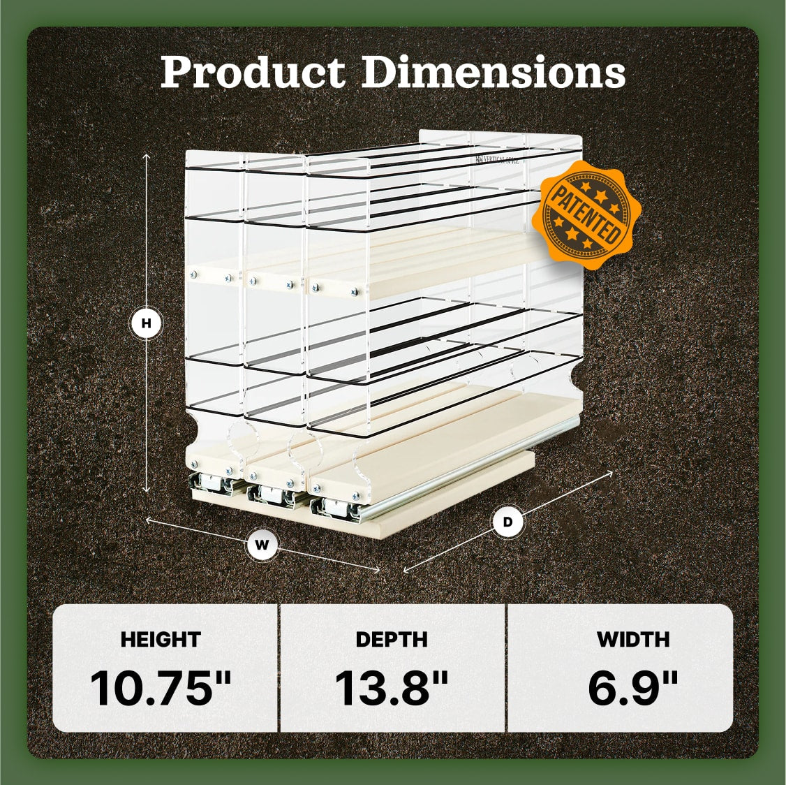 222x2x14 Spice Rack Drawer - Cream