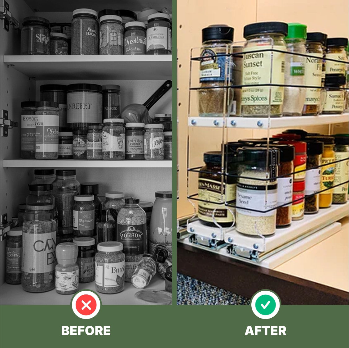 222x2x14 Spice Rack Drawer - Cream