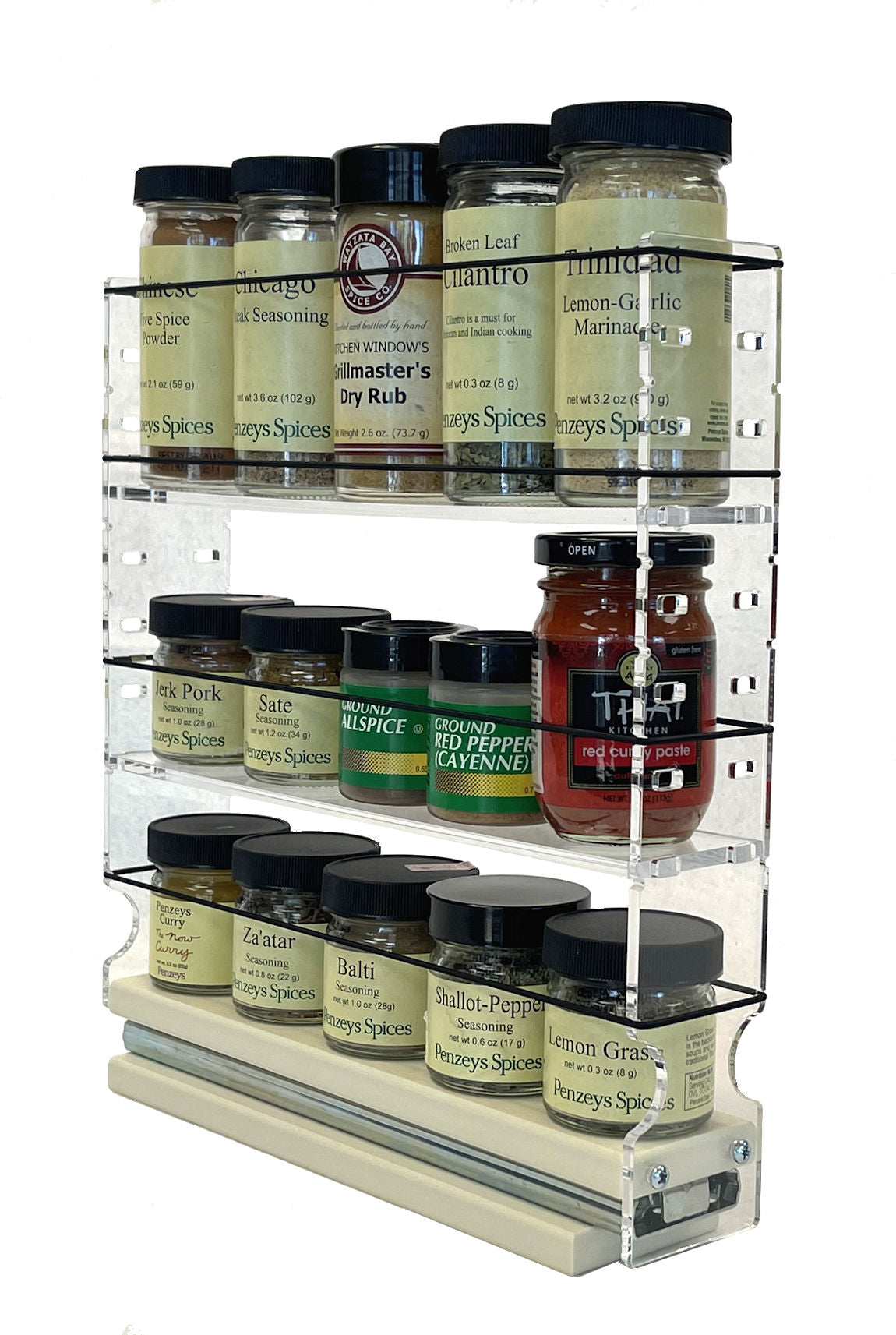 2xADJx11 Adjustable Spice Rack Drawer - Cream (DIY)