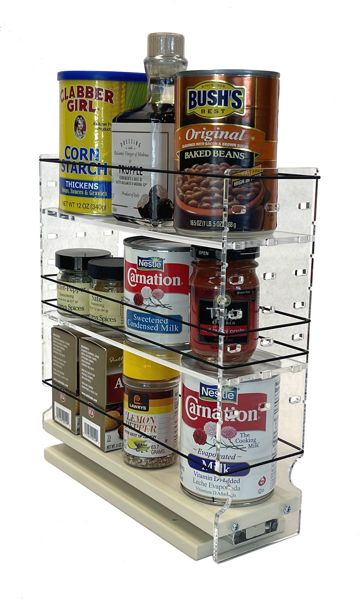 3xADJx11 Adjustable Spice Rack Drawer Cream (DIY) – Vertical Spice