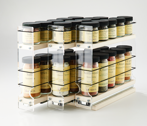 222x1.5x11 Spice Rack Cream 3 Independent Drawers