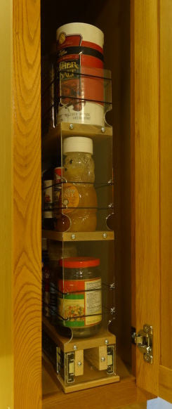 3x3x22 Spice Rack Drawer- Maple, In cabinet, full