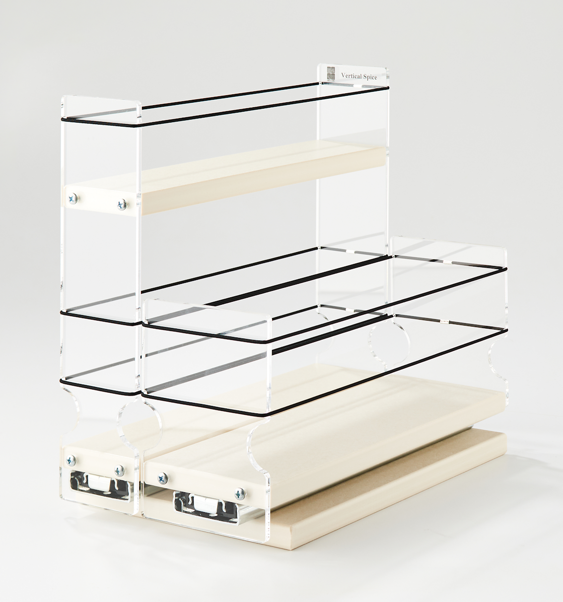 23x1.5x11 Spice Rack Combo Drawers Cream