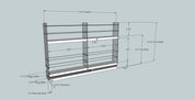 2x2x18 Spice Rack - Dimensioned