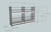 22x2x18 Spice Rack - Dimensioned