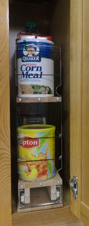 4x2x22 Storage Solution Drawer - Maple, In cabinet with containers