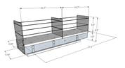 5x1x22 Storage Solution Drawer - Dimensioned