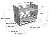 Spice Rack 222x1.5x11 Cream - Dimensioned