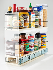 5x2x22 Storage Solution Drawer - Cream - Easily Access and Organize Full Cabinet Depth
