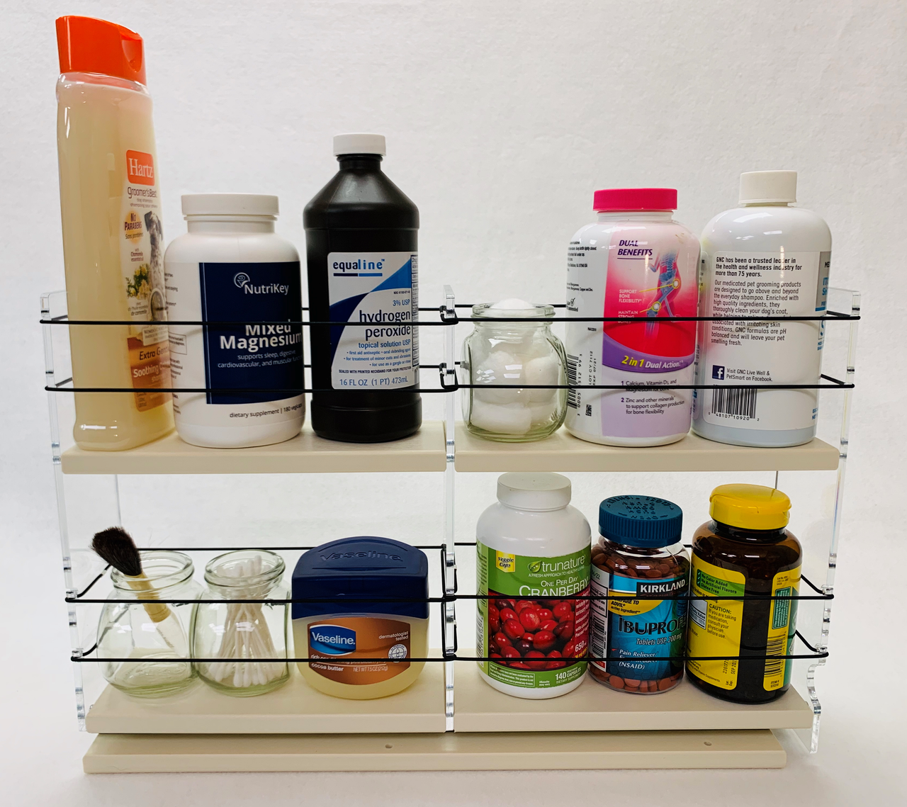 Spice Rack 3 x 2 x 18, Cream - Loaded and Full