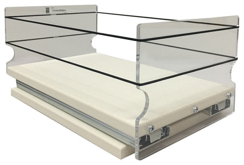 6x1x11 Spice Rack, Cream
Unit: 6.9" wide x 5.0" tall x 10.6" depth
Drawers: (1) 6.7" wide x 10.05" long