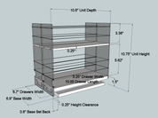 Spice Rack 33x2x11, Cream - Dimensioned