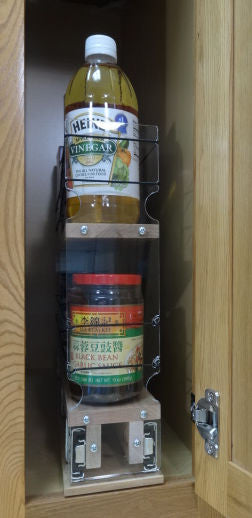 3x2x22 Spice Rack Drawer - Maple, In cabinet Loaded
