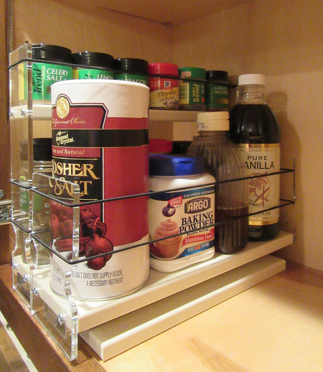 23x1.5x11 Spice Rack Combo Drawers - Full in cabinet