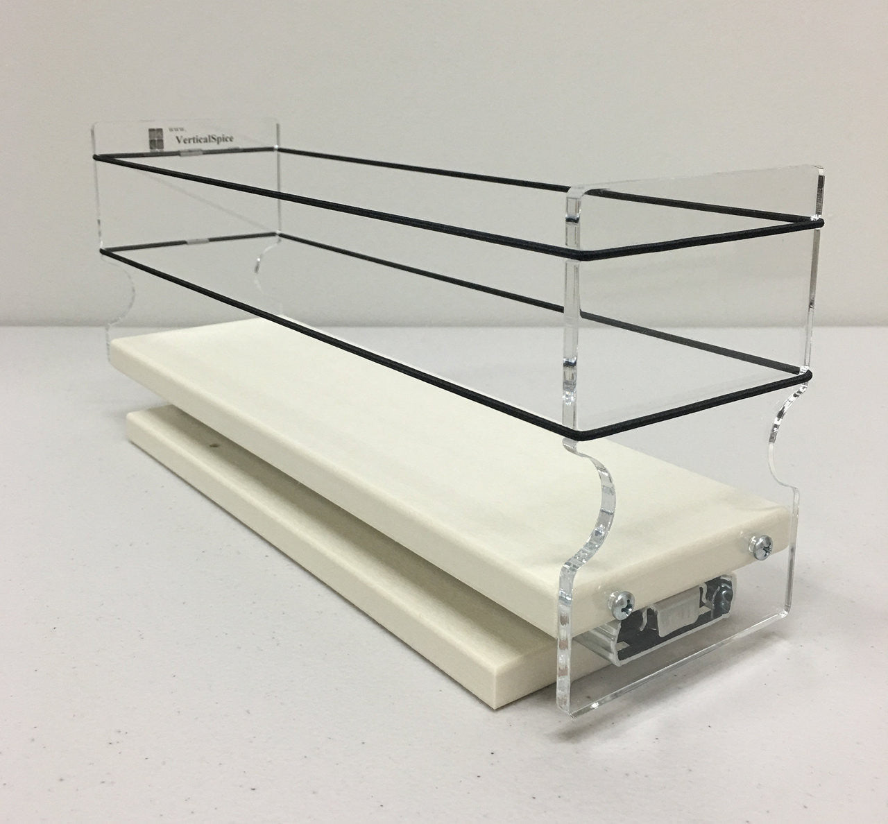Spice Rack 3 x 1 x 11, Cream
Unit: 3.45" wide x 5.0" tall x 11.25" depth
Drawers: (1) 3.25" wide x 10.7" long