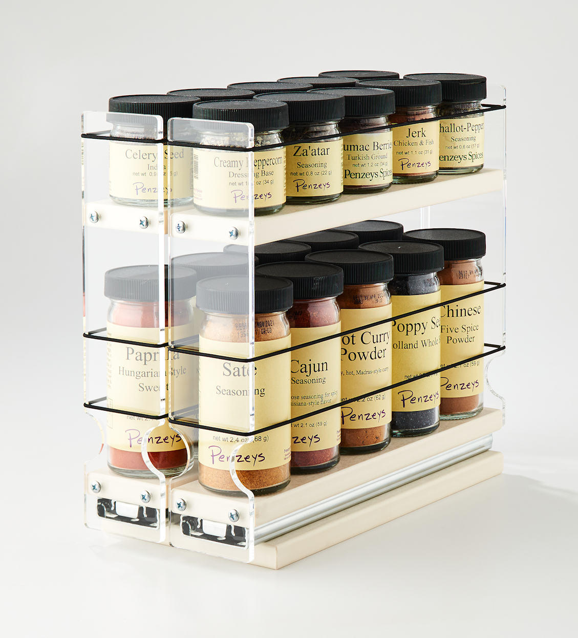 22x1.5x11 Spice Rack Cream
Unit: 4.6" wide x 9.25" tall x 10.6" depth
Drawers: (2) 2.1" wide x 10.05" long