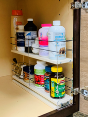 Spice Rack 3 x 2 x 18, Cream - Full Use of Entire Cabinet Depth