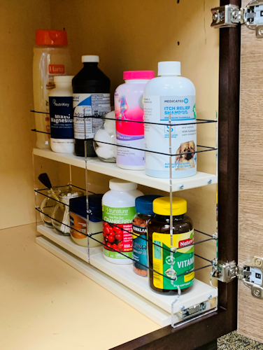 Spice Rack 3 x 2 x 18, Cream - Full Use of Entire Cabinet Depth