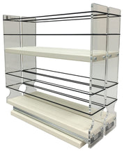 Spice Rack 22 x 2 x 11, Cream
Unit: 4.6" wide x 10.75" tall x 10.6" depth
Drawers: (2) 2.1" wide x 10.05" long