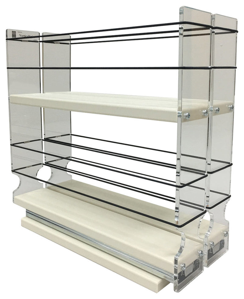 Spice Rack 22 x 2 x 11, Cream
Unit: 4.6" wide x 10.75" tall x 10.6" depth
Drawers: (2) 2.1" wide x 10.05" long