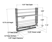 Spice Rack 2x2x11, Cream - Dimensioned