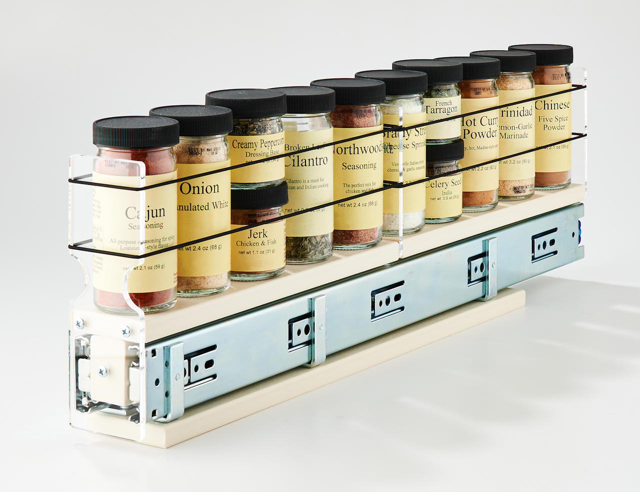 2x1x22 Spice Rack Drawer Cream - Organize and Find Your Spices