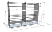 5x2x22 Storage Solution Drawer - Dimensioned