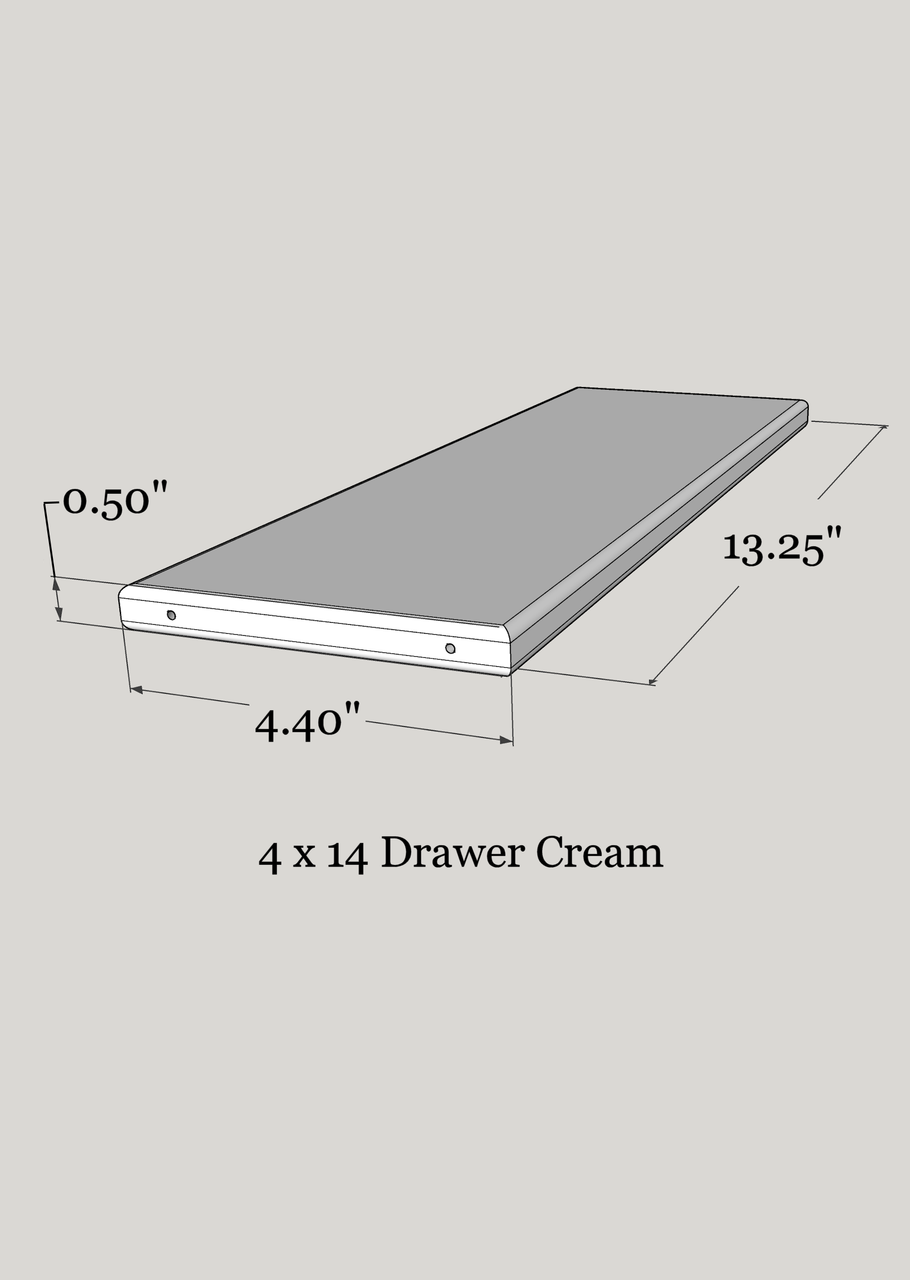 4.4 x 13.25 Cream Drawer