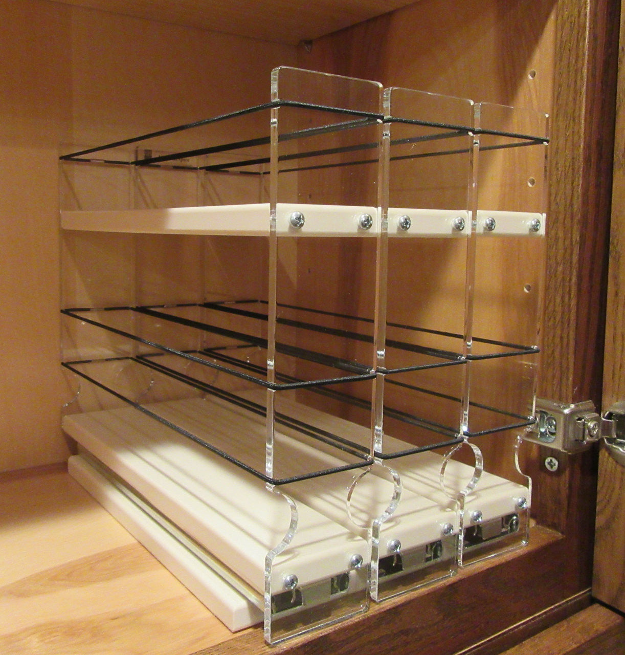 Spice Rack 222x1.5x11 Cream In Cabinet Empty