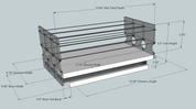 Spice Rack 222x1x11, Cream - Dimensioned