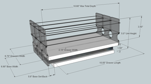 3 Drawers - Unit Holds 15 Spices