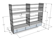 4x2x22 Storage Solution Drawer - Dimensioned