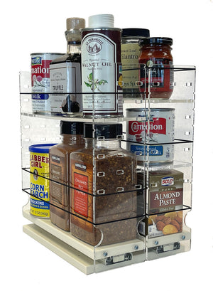 Two Drawers with Adjustable Upper Tiers