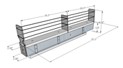 2x1x22 Spice Rack Drawer - Dimensioned