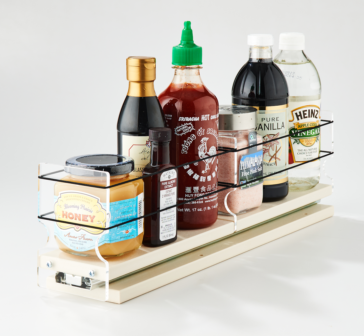 3x1x18 Spice Rack Drawer Cream - Reachs 18" Into Your Cabinet