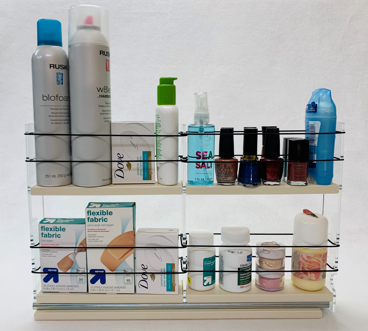 2x2x18 Spice Rack - Side View - Deep Cabinet Access and Organization