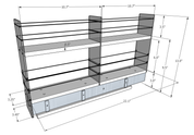 3x2x22 Spice Rack Drawer -  Dimensioned