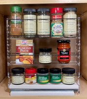 Tiers adjust easily to match a variety of container sizes.
