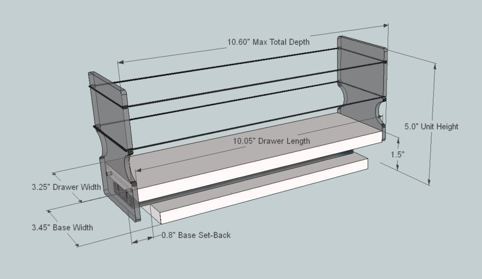Storage Organizer Drawer - Dimensioned