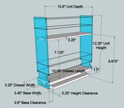 Spice Rack 3 x 2TL x 11, Cream - Dimensioned