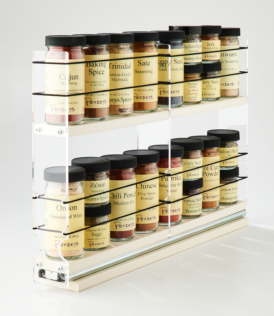 2x1x18 Spice Rack Drawer Cream - Compact Storage Space for 16 Spice Jars