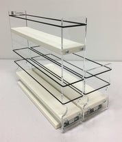 23x1.5x11 Spice Rack Combo Drawers
Unit: 5.75" wide x 9.25" tall x 10.6" depth
Drawers: (1) 2.1" wide x 10.05" long and (1) 3.25" wide x 10.05" long