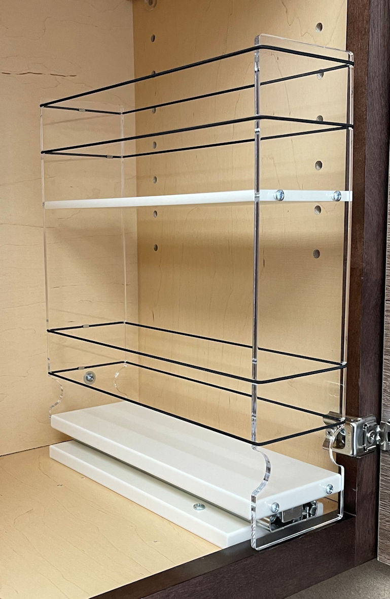 Bottle Pull Side Mounted Pull Out Spice Rack 3x2TLx11 Spice Rack