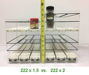 Spice Rack 222x1.5 vs 222x2 - Height comparison