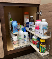 Spice Rack 3x2x18 Drawer Out, 5x1x18, 2x2x18, Cream - Drawer Pulled Out