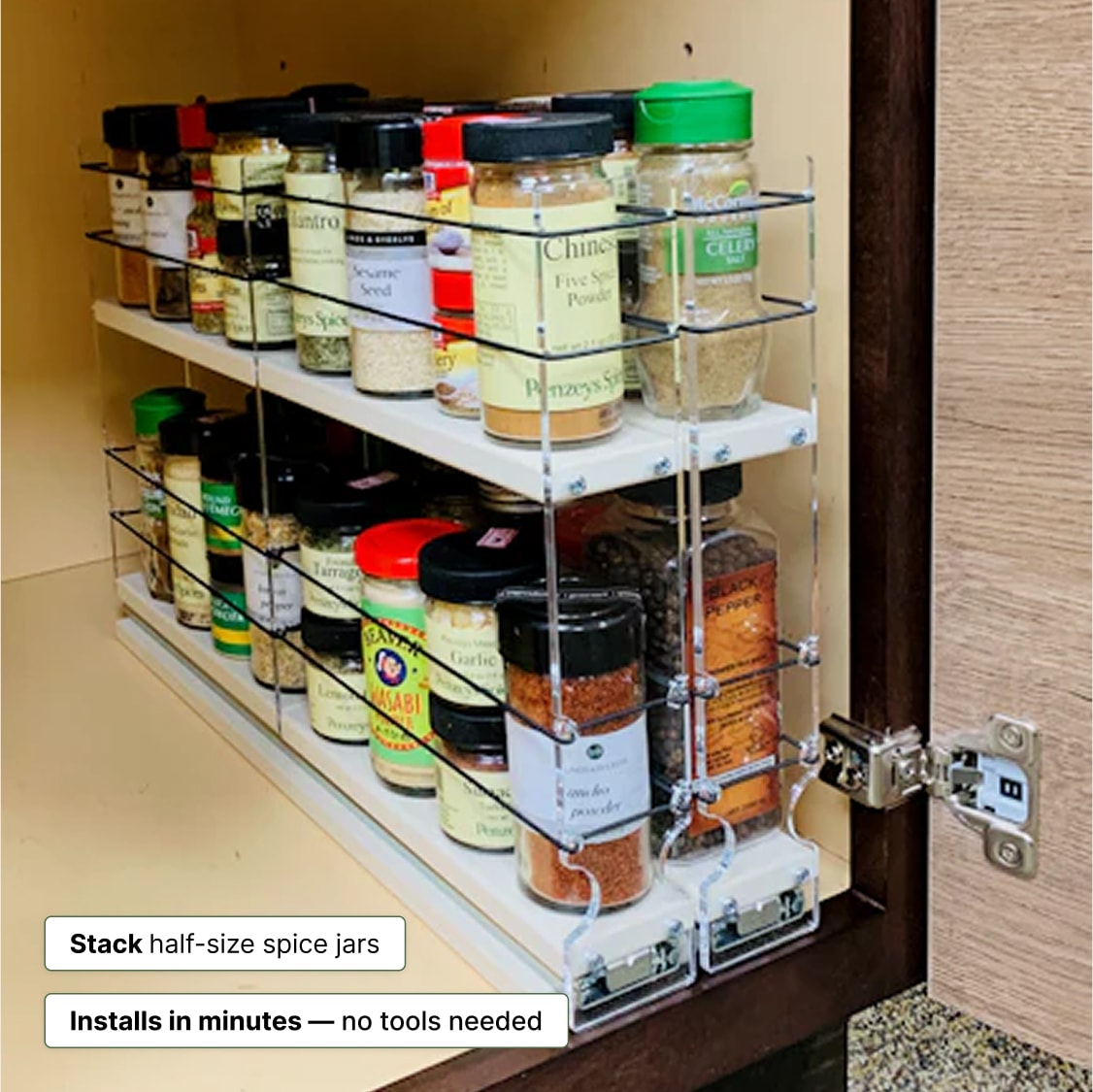 GMHS401○RACKSTRAW / ラックストロー センターテーブル リビ 22x2x18 Spice Rack Drawer - Cream – Vertical Spice